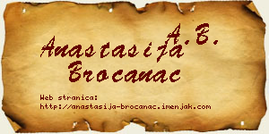 Anastasija Broćanac vizit kartica